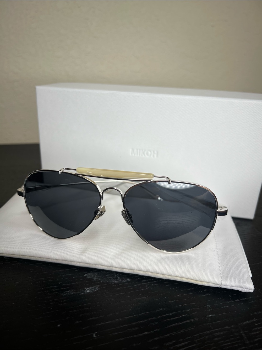 NEW MIKOH x SUN HNL Polarized Aviators Sunglasses in Silver